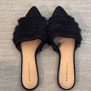 Who What Wear Black Textured Women's Mules